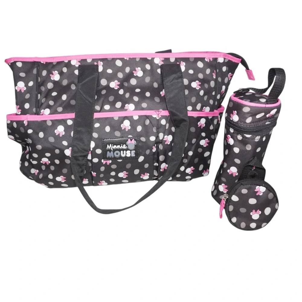 Disney NWOT Minnie Mouse Diaper Bag Set with Accessories & Changing Pad
